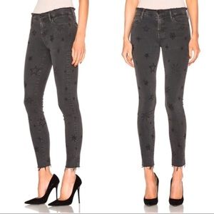 Black MOTHER Double Fray Charmer in Written in the Stars Jeans 27 RARE